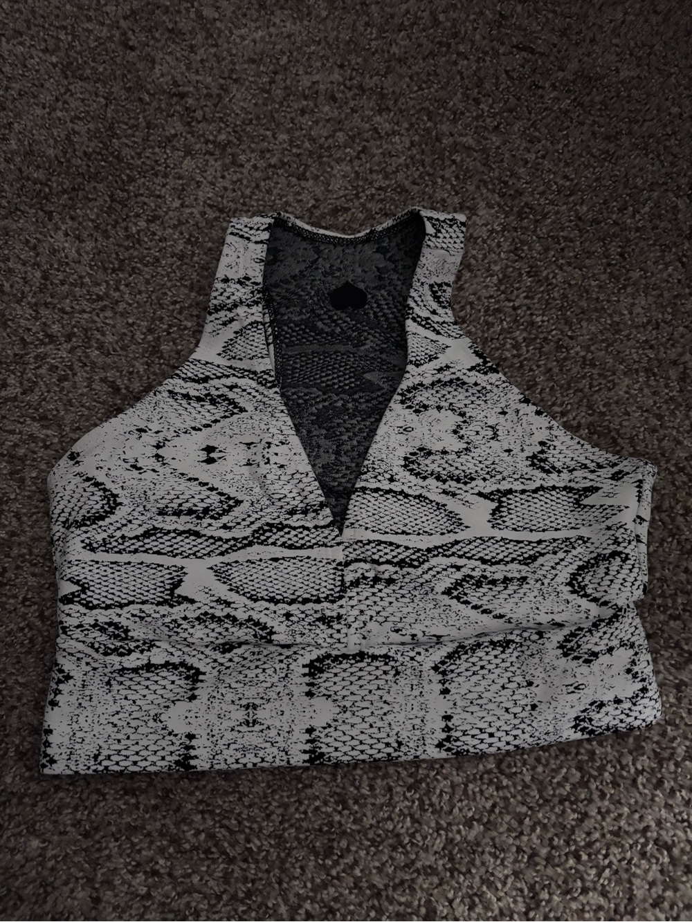Booty by Brabants Black and White Snake-Print Halter Crop Top